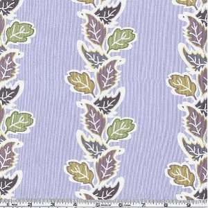 45 Wide On the Breeze Leaf Stripes Light Blue Fabric By The Yard