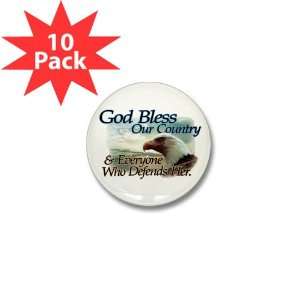 Mini Button (10 Pack) God Bless Our Country and Everyone Who Defends 