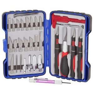  33 Piece Deluxe Hobby Knife Set with Carrying Case and 