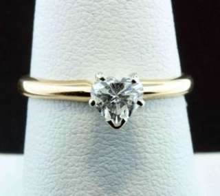   HEART CUT DIAMOND SOLITAIRE ENGAGEMENT RING 14K YELLOW GOLD  