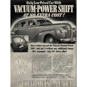   Car With VACUUM POWER SHIFT At No Extra Cost  1941 Chevrolet Ad