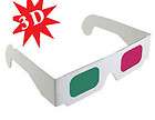   New 10pcs lots Red&green Cardboard 3D Glasses DVD TV Movie Game