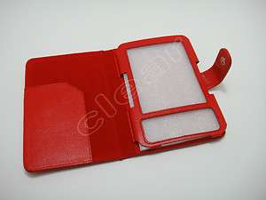  Kindle 3 3G WiFi Red PU Leather Case/Cover W/ Free Screen 