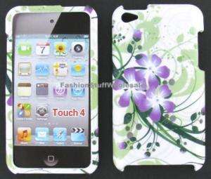 iPOD TOUCH 4 4th Generation Case Cover Purple Flowers  