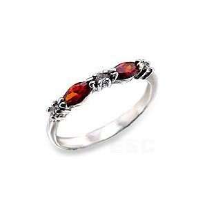  0.5 Carat Sterling Silver Garnet CZ Ring SZ 5 Jewelry