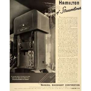  1938 Ad Hamilton Ohio Triple Action Draw Press Machine 