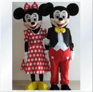 NEW MICKEY AND MINNIE COUPLE COSTUME FANCY MASCOT DRESS ADULT SIZE