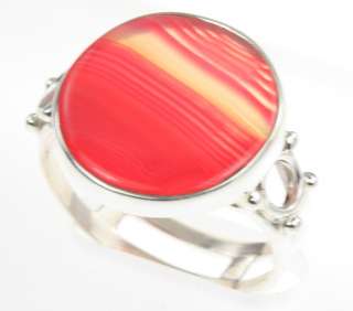 FABULOUS BOTSWANA AGATE RING 925 SILVER 10 5.5 g  