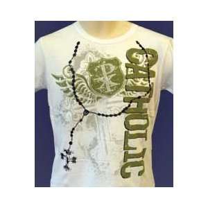   Catholic Rosary T shirt, Classic cut, adult size M 