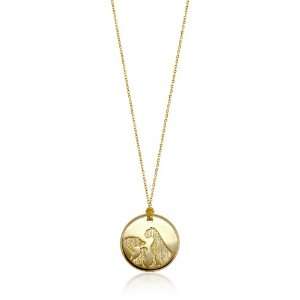    Alex Woo African Cats 14k Yellow Gold Disc Pendant, 18 Jewelry