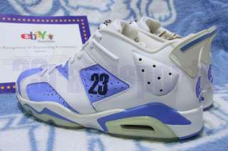 2002 Nike Air Jordan 6 Retro Low Sz 13 White University Blue Custom 