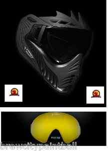   VForce Profiler Thermal Paintball Airsoft Mask Black +2nd Yellow Lense