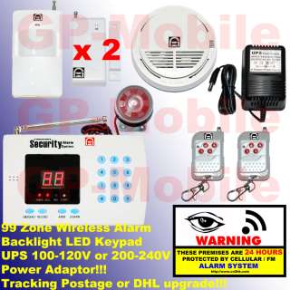 99ZONE Wireless Home Security AUTODIAL UPS Power Alarm System Tracking 