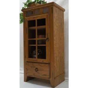   King Ranch Stereo Tower Cabinet in Distressed Rustic Oak Electronics