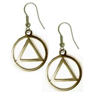 Alcoholics Anonymous AA Symbol Earrings, #04 1, 13/16 Wide, 1 13/16 