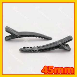 50 X 45MM Alligator Clips Teeth Hair prong Black HC027  