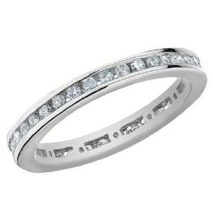 Anniversary Ring 1/2 Carat (ctw) in 14K White Gold Eternity Diamond 