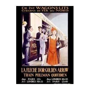   . Wagons Lits   Artist Vintage  Poster Size 24 X 18