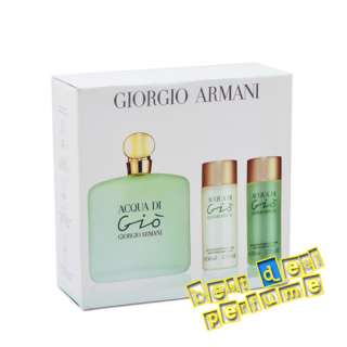   GIO 3 PCS GIFT SET  GIORGIO ARMANI  3.4 OZ EDT WOMEN 100 ML   