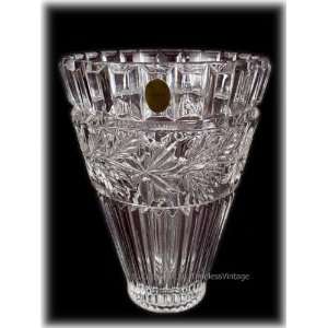  Handmade Art Deco Hand Cut Crystal Vase / Germany