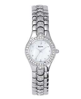 Bulova Watch, Womens Crystal Stainless Steel Bracelet 96T14   Womens 