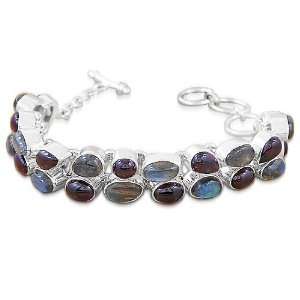   Labradorite Garnet Gemstone Handmade Bracelet Artisan Jewelry Jewelry