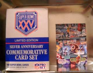 SUPER BOWL XXV SILVER ANNIVERSARY CARD SET AND TIN BOX  