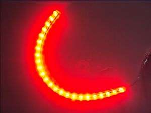 10X 12V Car Red 24 LED Bulbs Flexible Light Strip 24cm  