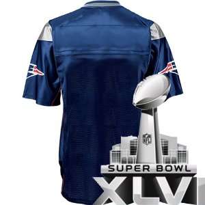 Bowl XLVI NFL Authentic Jerseys New England Patriots BLANK BLUE Jersey 