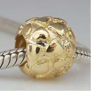  14k Gold Plated on Authentic 925 Sterling Silver Charm Fits Pandora 