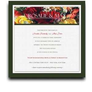  40 Square Wedding Invitations   Red Spring Bouquet Too 