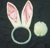Bunny Rabbit Ears & Fluffy White Tail costume easter  