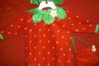 STRAWBERRY 1 PIECE BABY HALLOWEEN COSTUME 12 MONTH NWT  