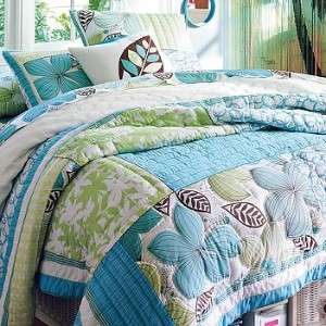 Pottery Barn Teen Tropical Punch Beach Floral Flower Bed Quilt Twin 