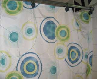 NEW Blue Green Yellow ROULETTE Bath Shower Curtain Mod  
