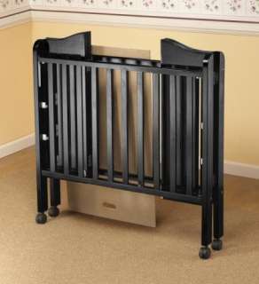 New Orbelle Tina/Noa 3 Level Portable Solid Wood Baby Crib   Black 