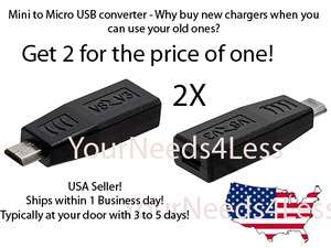 2X NEW MINI to MICRO USB CHARGER ADAPTER CONVERTER 2 BB  