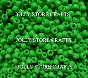 Neon Green 9x6mm 500 Pony Beads rave kandi jewelry  