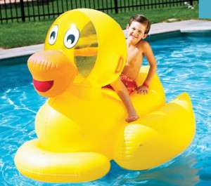 INFLATABLE SWIMMING POOL TUBE DUCK FLOAT RIDE ON RAFT  