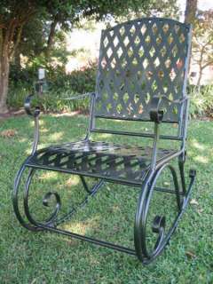 DIAMOND IRON PATIO or PORCH ROCKER in DARK GREEN   PATIO FURNITURE 