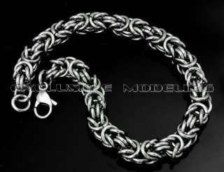 Mens Classic Stainless Steel Bike link Chain Bracelet  