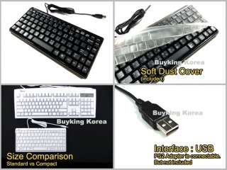   Compact Mini Keyboard Korean English USB for PC Notebook #Black  