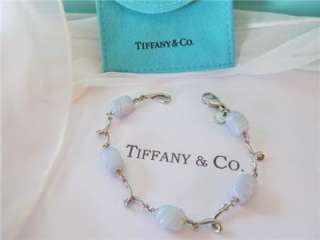 Vintage Tiffany & Co. Blue Lace Chalcedony Sterling Silver Bracelet 