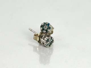   25 Carat White and Blue Diamond Stud Earrings Diamond Cluster  
