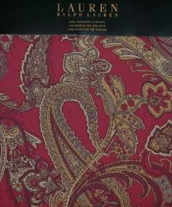   Cranberry Red Paisley Floral Shower Curtain NIP Nice Discontinued