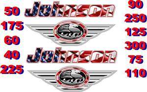 JOHNSON BOAT MOTOR DECAL,STICKER,DECALS OUTBOARD FLAG  