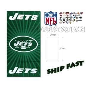  Authentic NFL New York Jets Beach / Bath Towel 30x60 100 