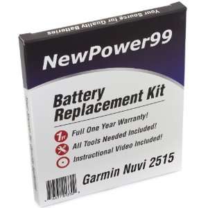 Battery Replacement Kit for Garmin Nuvi 2515 with Installation Video 