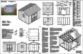 10x12 Gable Storage Shed Plans / Building Blueprints  