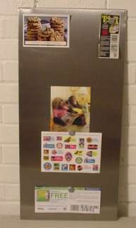 DELUXE STAINLESS STEEL MAGNETIC BULLETIN BOARD 27 x 13  